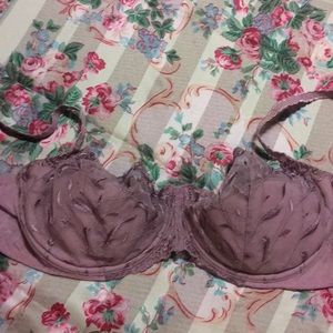 Purple Sheer Bra with support Demi cups